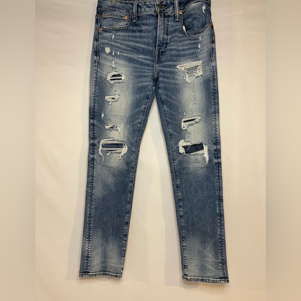 American Eagle Airflex 360 Patched Stacked Skinny Jean